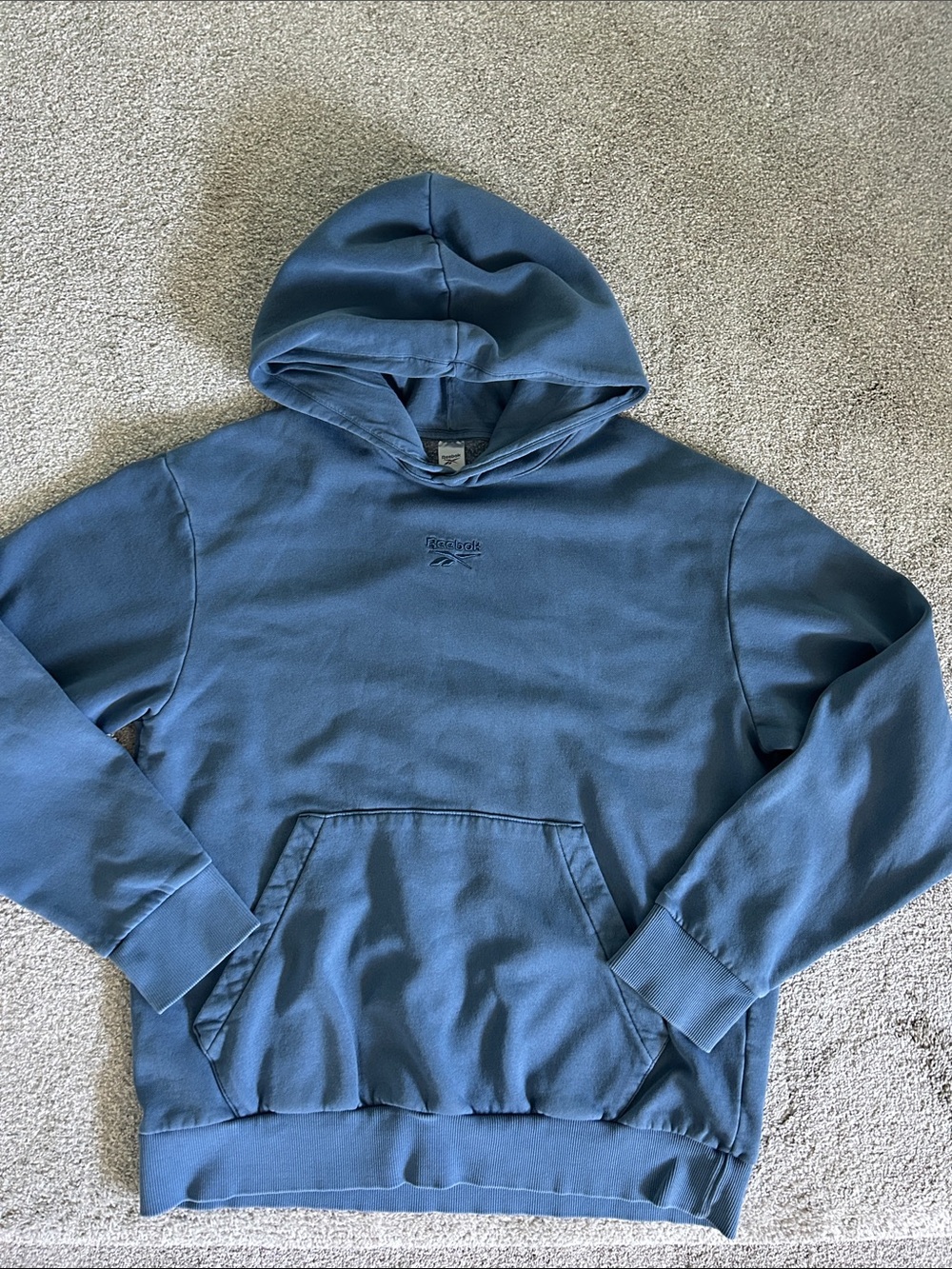 Vintage Y2K Reebok Hoodie Men’s Blue Size L